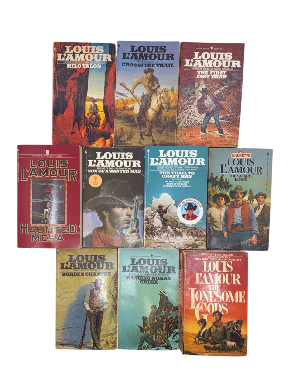 Lot Of 10 Louis Lamour Paperback Books Westerns Good To Fair Conditions